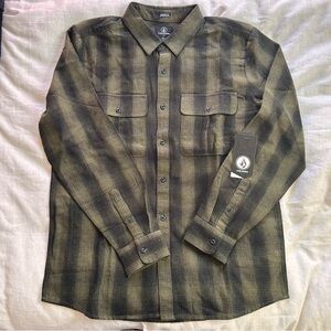 NWT Volcom Shadowstone LS Flannel